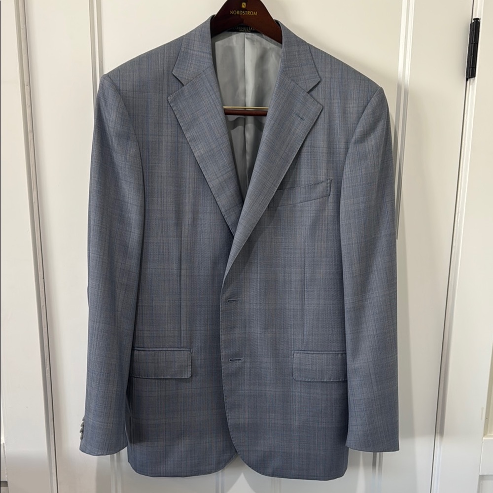 Corneliani Flawless Blue Plaid Check Sports Coat 42/52r - Made in Italy